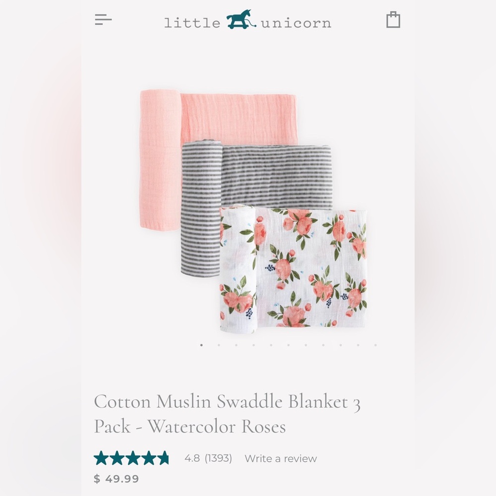 Little Unicorn Cotton Muslin Swaddles